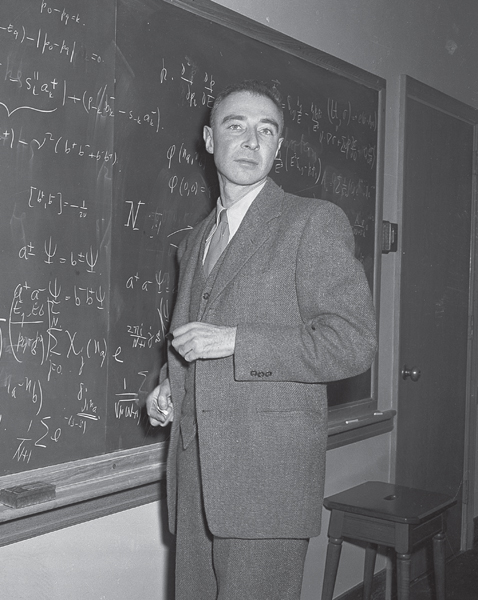 Robert Oppenheimer poses at the front of his classroom at Princeton University - photo 6