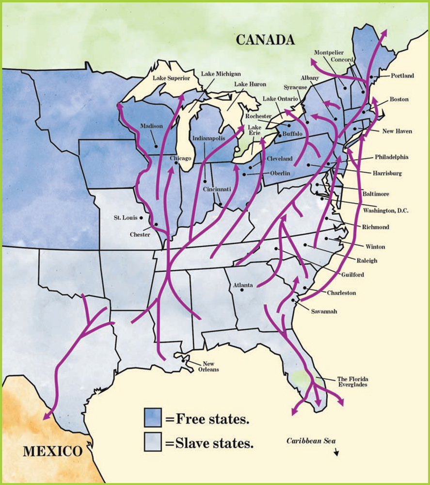 Image Credit Enslow Publishers Inc Most routes of the Underground Railroad - photo 9