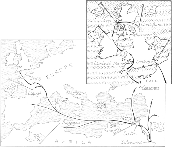 FIG 11 A map of Europe and close up of the British Isles showing the probable - photo 9