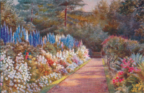 Stately spires of Delphiniums and Campanulas painted by Josephine Gundry W - photo 3