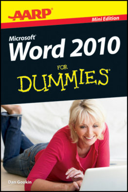 Dan Gookin - AARP Word 2010 For Dummies