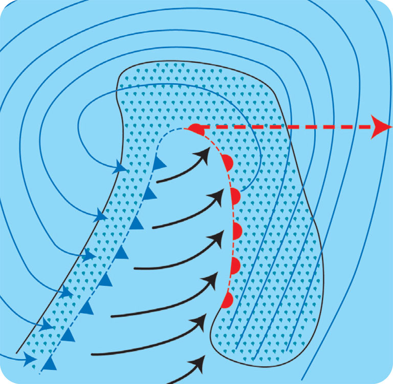 A TYPICAL NORTHERN HEMISPHERE DEPRESSION WITH THE SHADED SECTION SHOWING THE - photo 5