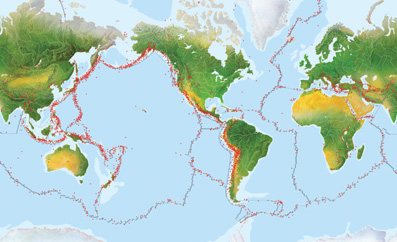 The red dots on this map are often the sites of major earthquakes Most of - photo 5