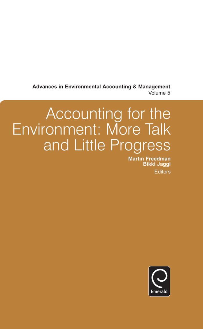 ACCOUNTING FOR THE ENVIRONMENT MORE TALK AND LITTLE PROGRESS ADVANCES IN - photo 1