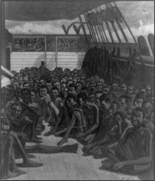 African slaves were forced into crowded unsanitary conditions on slave ships - photo 6