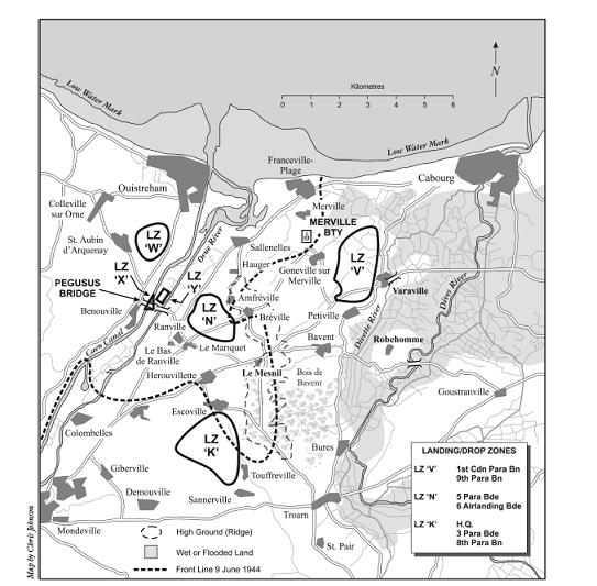 1st Canadian Parachute Battalion Area of Operations 6 June 1944 The dark - photo 6