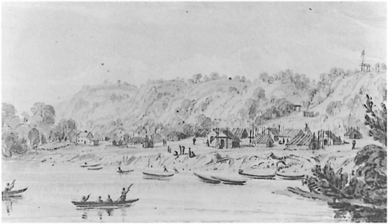 Canoes float on the Mississippi River near a Dakota village most likely - photo 15