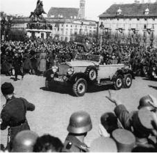 Hitler drives triumphantly through the streets of the Austrian capital Vienna - photo 5