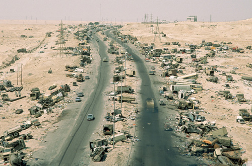 Bombed vehicles litter the highway of death in March 1991 Many Iraqi soldiers - photo 2