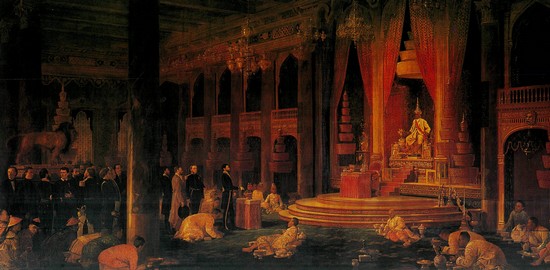 Painting in the throne hall of the Chakri Maha Prasat showing Sir John Bowring - photo 3