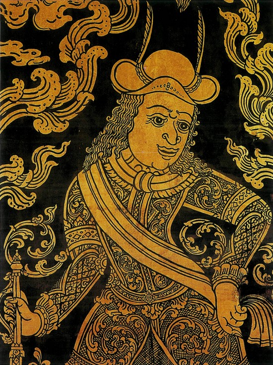 A foreigner of the 17th century depicted in a gold-and-black lacquer painting - photo 6