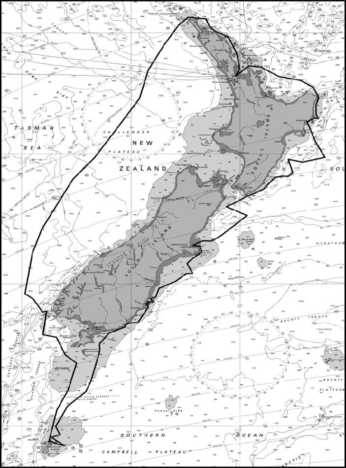 Map NZ 286 showing the top of the Auckland Islands Sourced from Land - photo 2