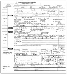 May Greineders death certificate listing her death as multiple incised wounds - photo 16