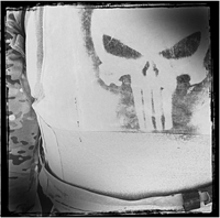 We made our own logo reminiscent of the Punisher character We spray-painted - photo 14