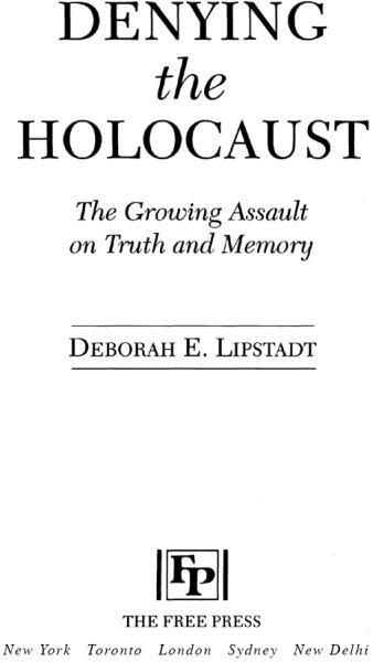 PREFACE When I first began studying Holocaust denial people would stare at me - photo 1