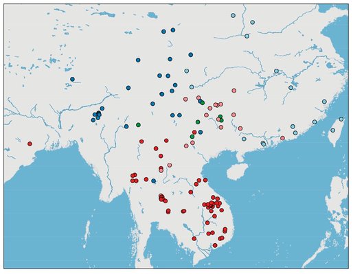 Legend Pink Hmong-Mien Red Austroasiatic Light blue Sinitic Dark blue - photo 2