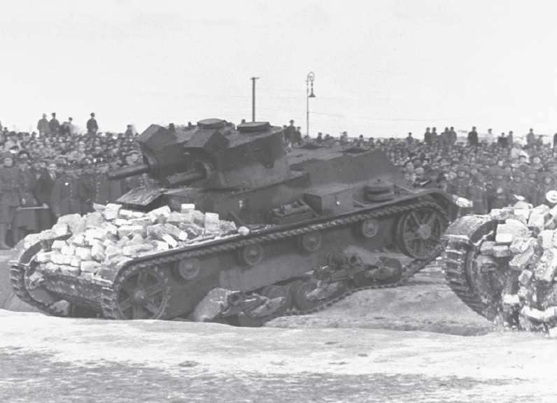 These dual-turret 7TPs are pictured during a pre-war public demonstration - photo 4