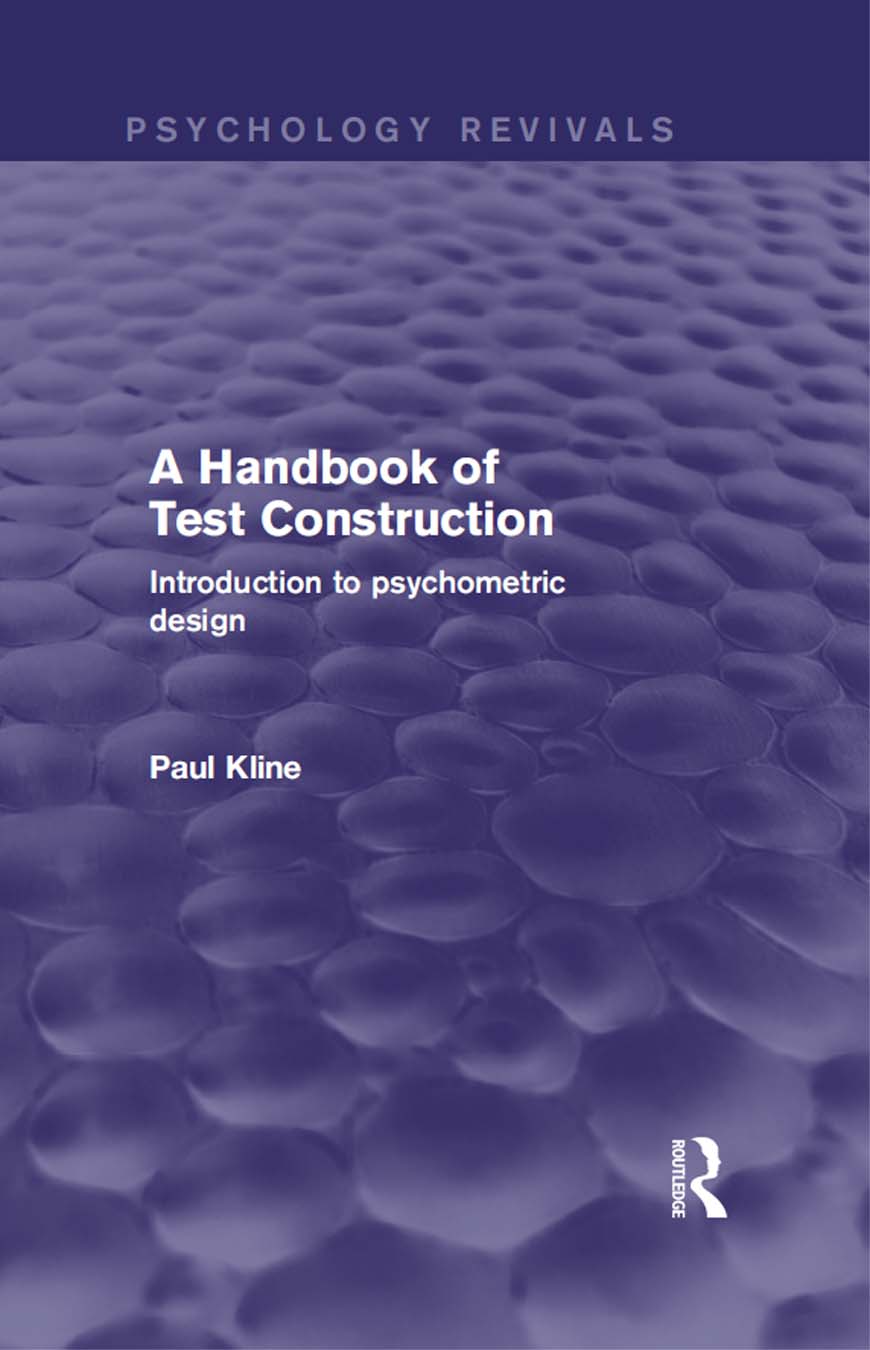 Psychology Revivals A Handbook of Test Construction Psychological tests - photo 1