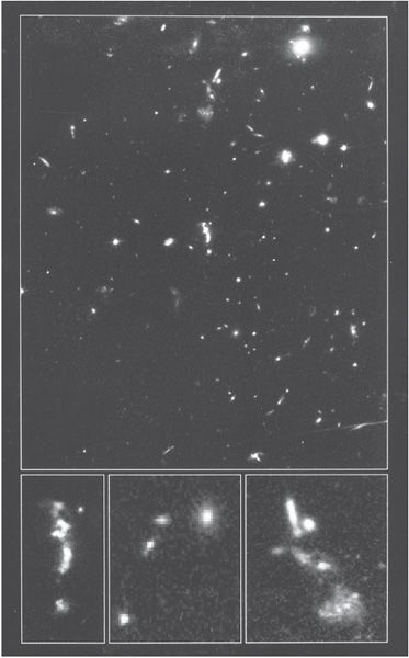 Distant cluster of galaxies as observed by the Hubble Space Telescope Photo - photo 1