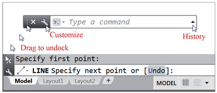 The command palette when dragged from its position at the bottom of the AutoCAD - photo 7