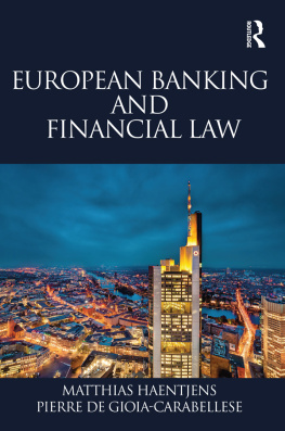 Matthias Haentjens European Banking and Financial Law