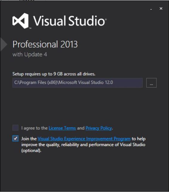 Figure 5 Visual Studio Initial Install Window Next you must agree to the - photo 7