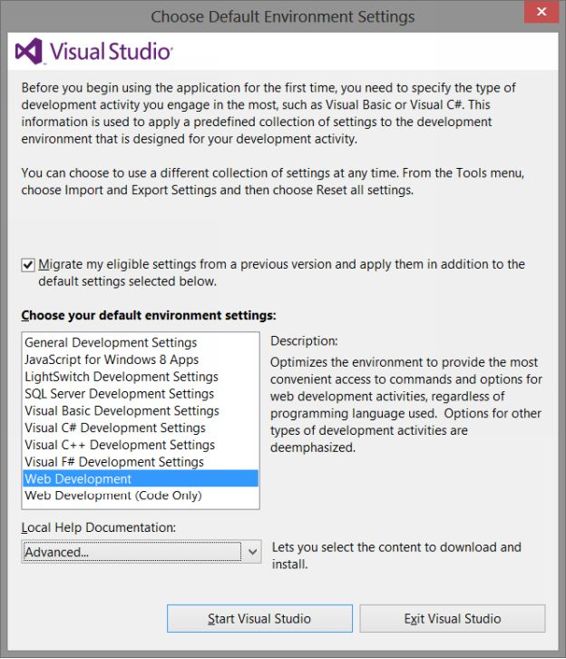 Next click the Start Visual Studio button The loading user settings popup will - photo 14