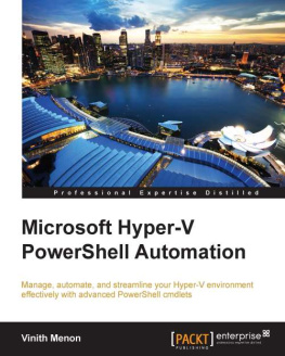 Vinith Menon Microsoft Hyper-V PowerShell Automation