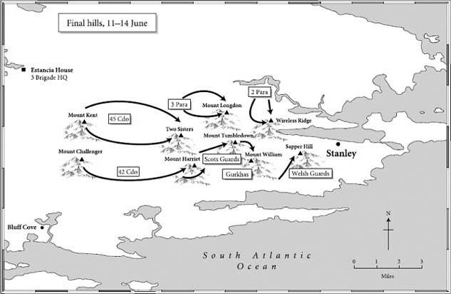 The final land battles of the Falklands war took place in two distinct phases - photo 6