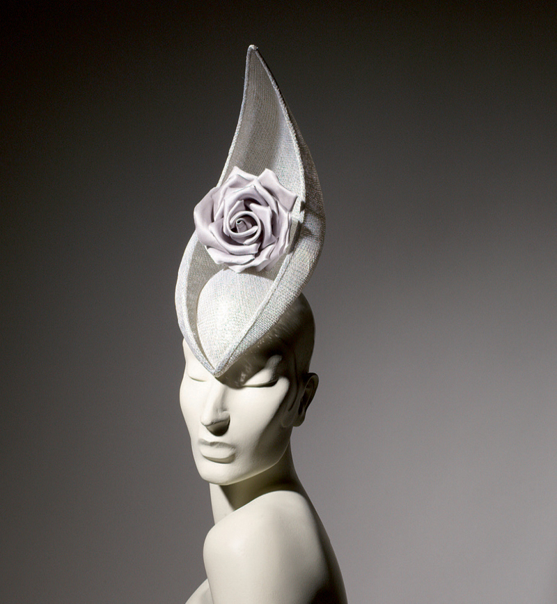 Hand blocked couture boat shape hat Photography Philippe Kerlo Swirly bow - photo 13