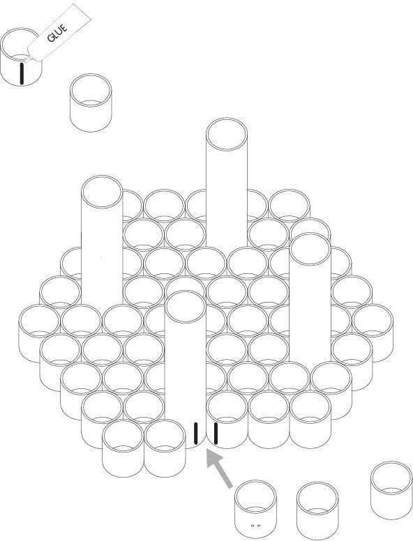 Starting from the centre glue the pipes together as in the drawing Tie a - photo 15