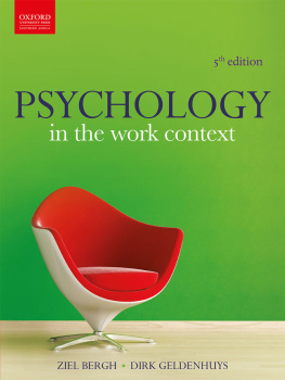 Ziel Bergh - Psychology in the Work Context