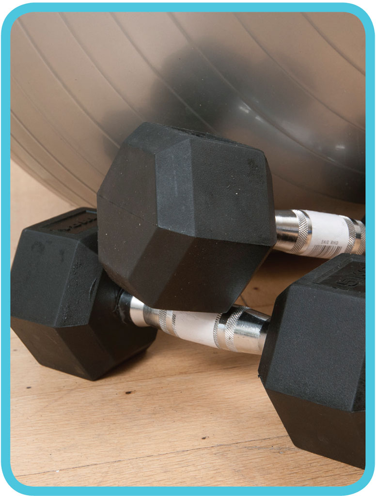 The only essential equipment is a set of dumbbells and an exercise ball - photo 8