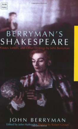 John Berryman Berrymans Shakespeare