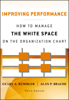 Geary A. Rummler Improving Performance: How to Manage the White Space in the Organization Chart