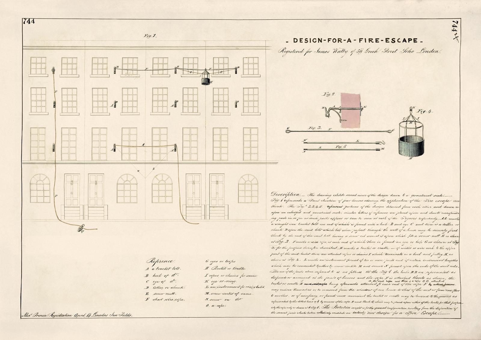 Design for a Fire Escape 1846 Cover binding of a volume of designs BT - photo 5