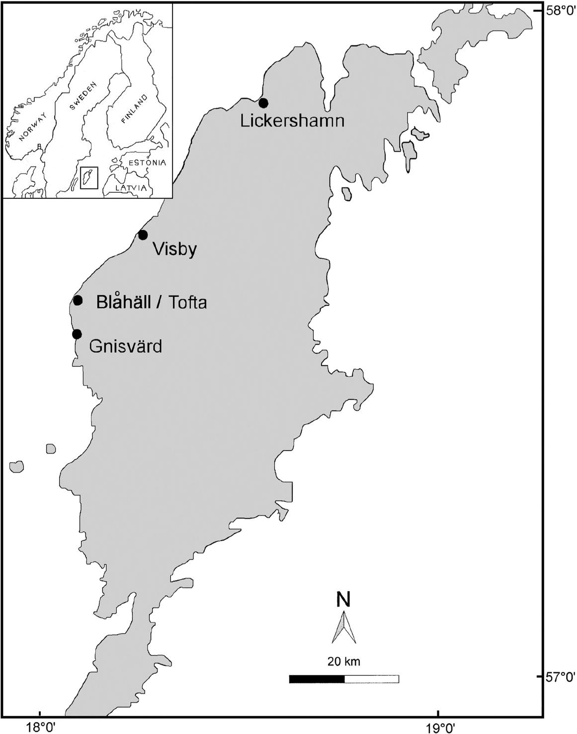 Map of Gotland Sweden About 98 per cent of the collected Telychian sponge - photo 3