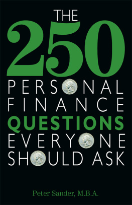 Peter J. Sander - The 250 Personal Finance Questions Everyone Should Ask