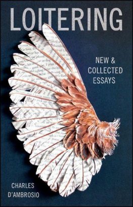 Charles D'Ambrosio Loitering: New and Collected Essays
