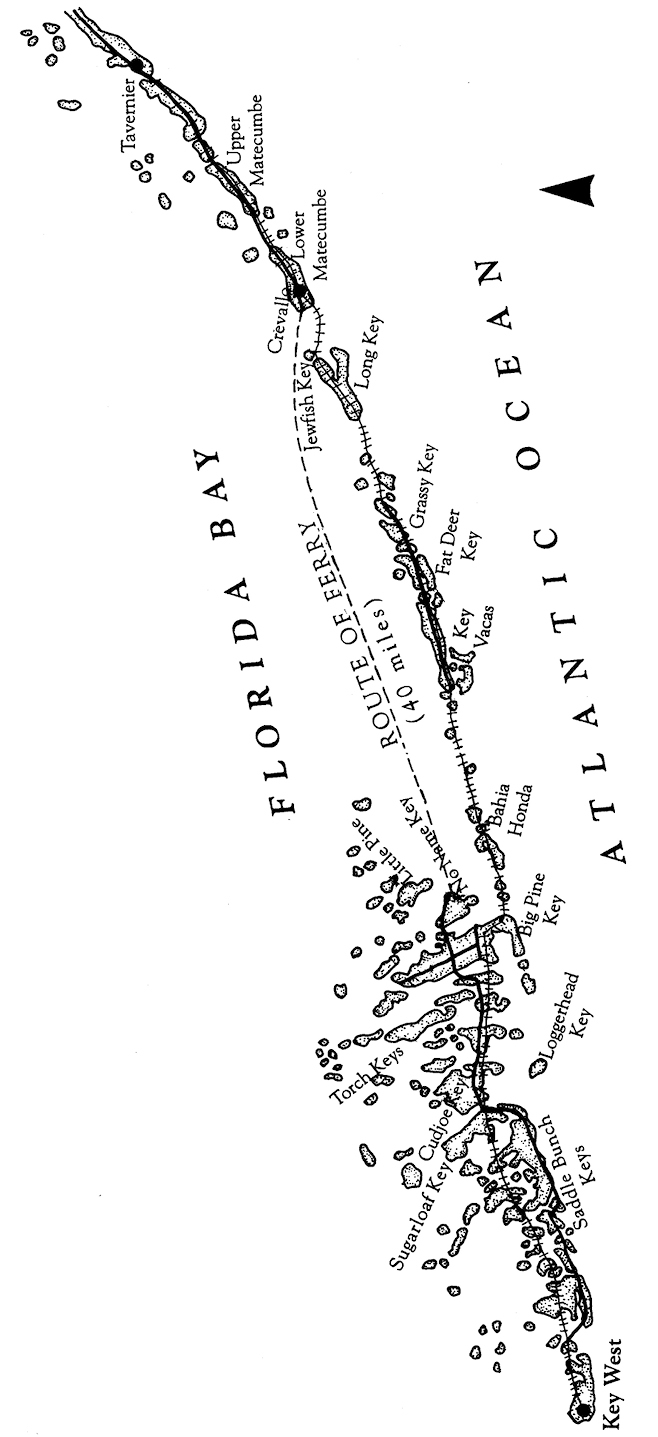 Map of the Florida Keys before the 1935 hurricane destroyed the rail line - photo 4