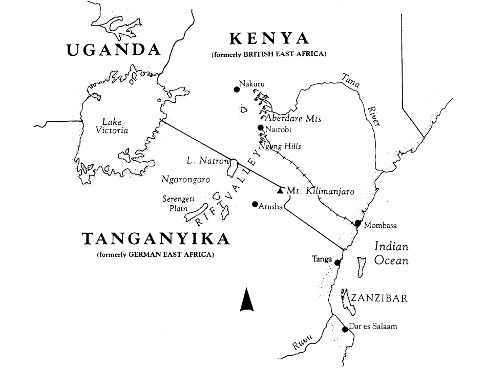 Area of East Africa where the Hemingways were on safari in 193334 The 1937 - photo 6