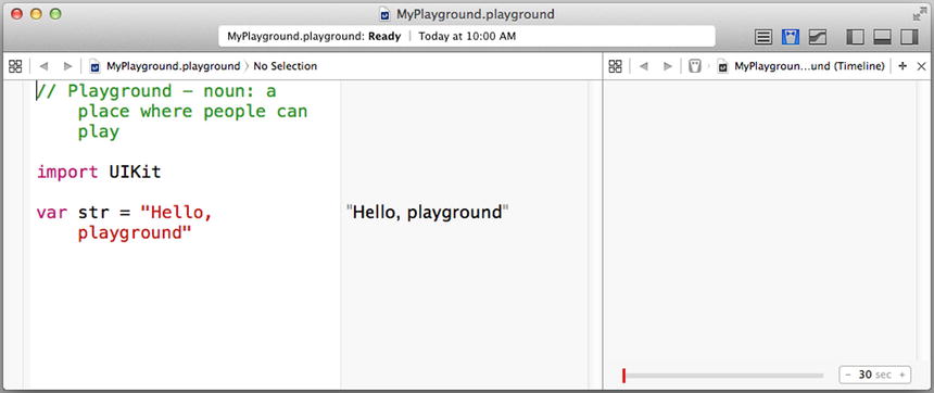 Figure 1-3 The Playground window The Code and Usage Working with a - photo 3