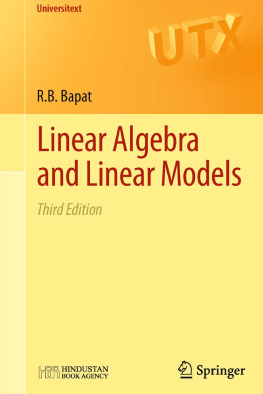 Ravindra B. Bapat - Linear Algebra and Linear Models