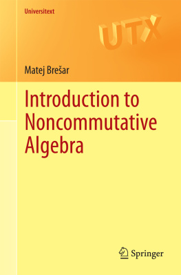 Matej Bresar - Introduction to Noncommutative Algebra