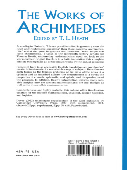 Archimedes The Works of Archimedes