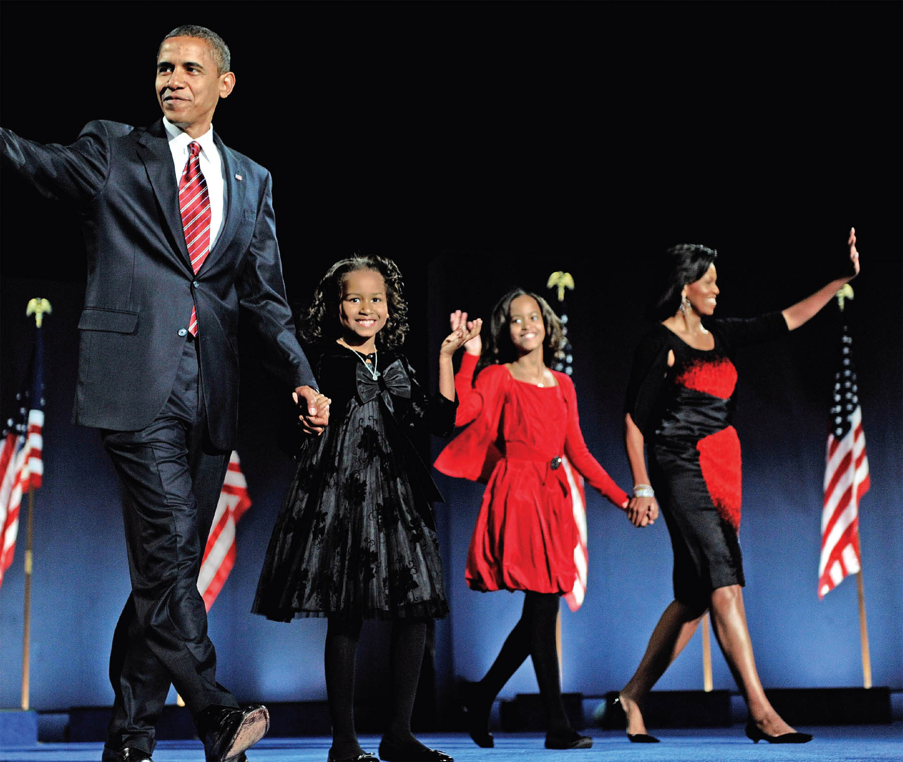 Grant Park Chicago IL President-elect Barack Obama walks across the stage - photo 3