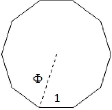 The regular decagon which has ten equal sides inscribed in a circle The - photo 4