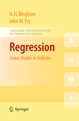 N. H. Bingham - Regression: Linear Models in Statistics