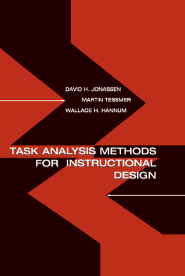 David H. Jonassen Task Analysis Methods for Instructional Design