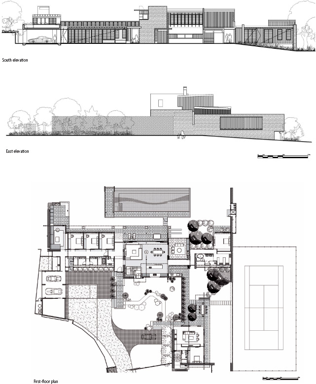 The layout is defined by stone blades that bisect the house and delineate - photo 12